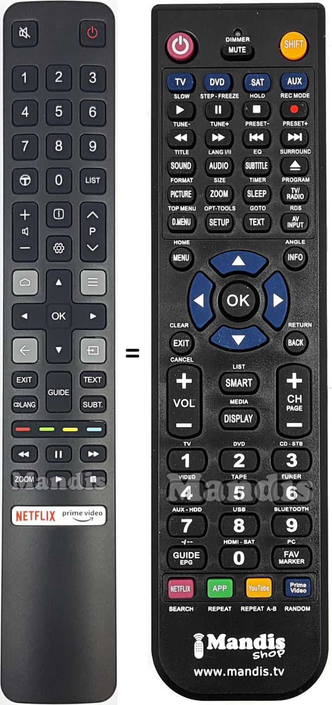 Telecomando equivalente Tcl RC802NUA