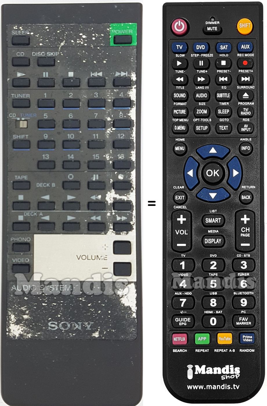 Telecomando equivalente Sony 146545511