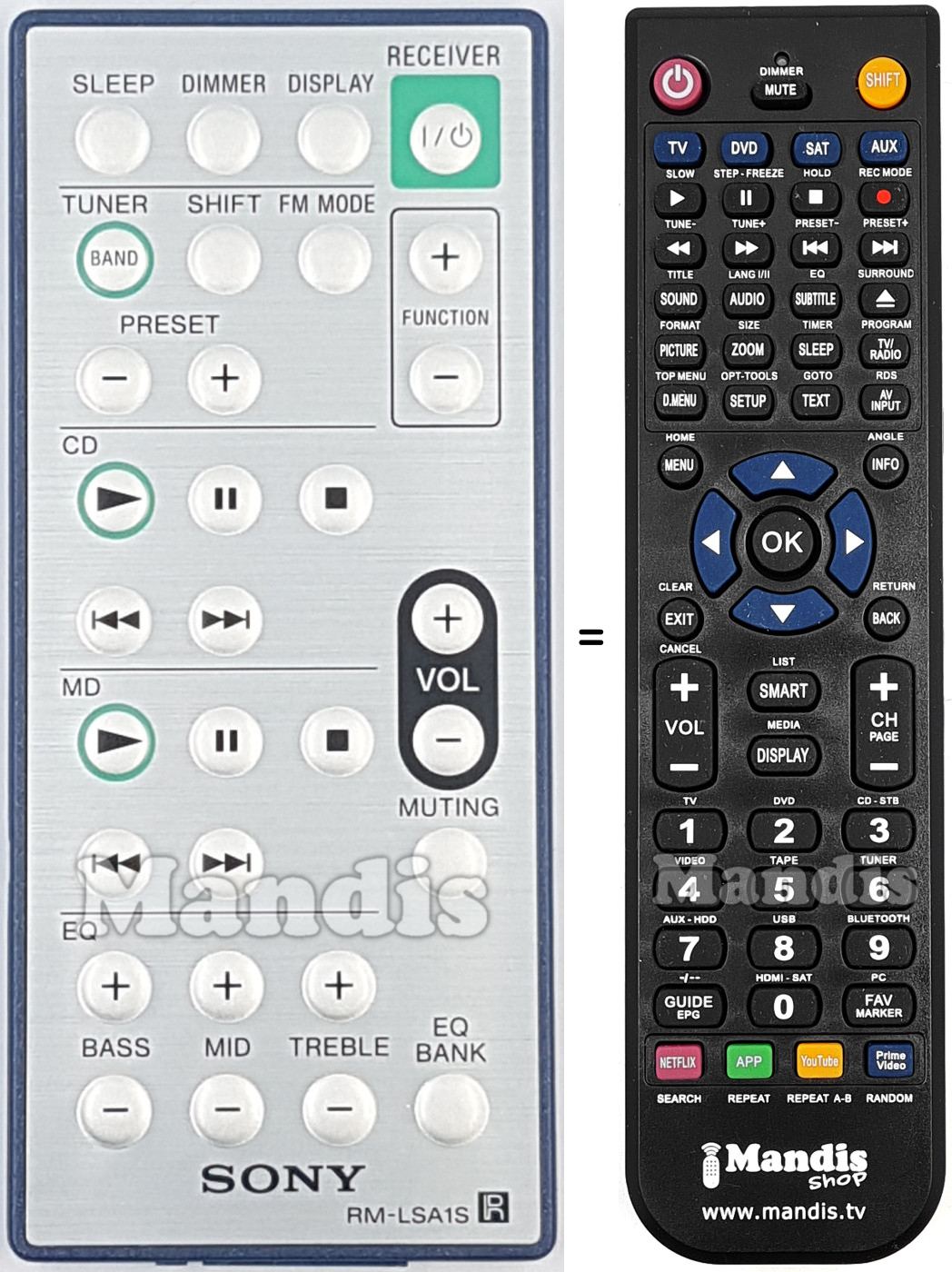 Telecomando equivalente Sony RM-LSA1