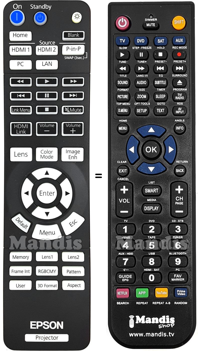 Telecomando equivalente Epson 1656526