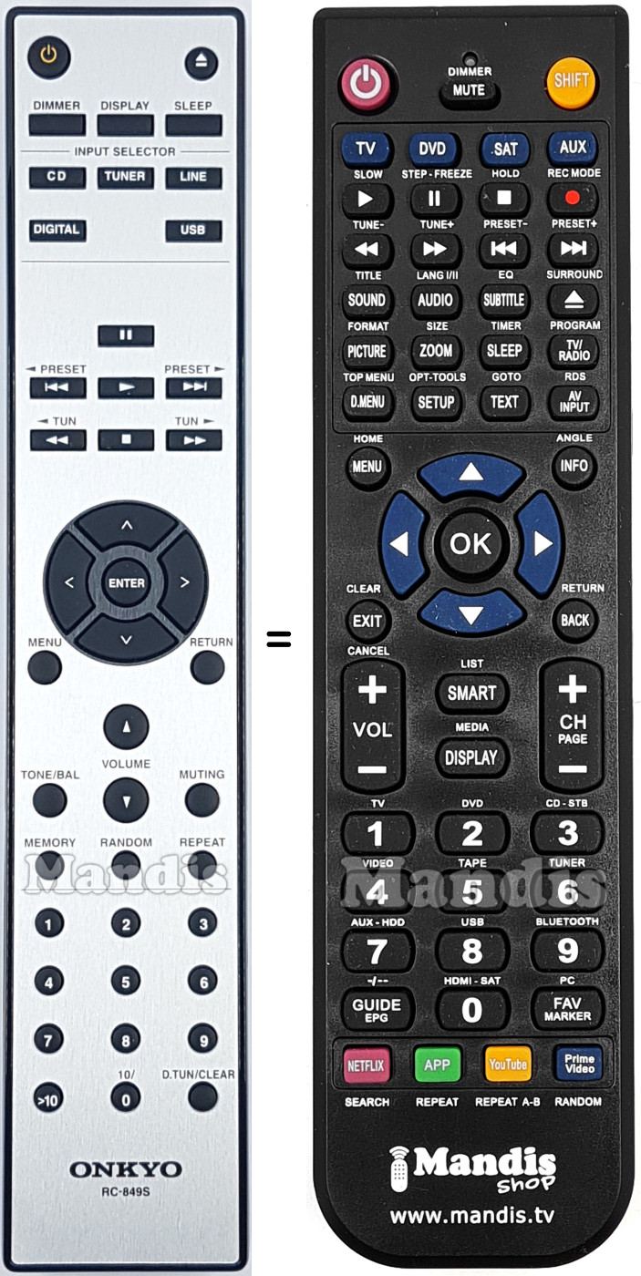 Replacement remote control Onkyo RC-849S