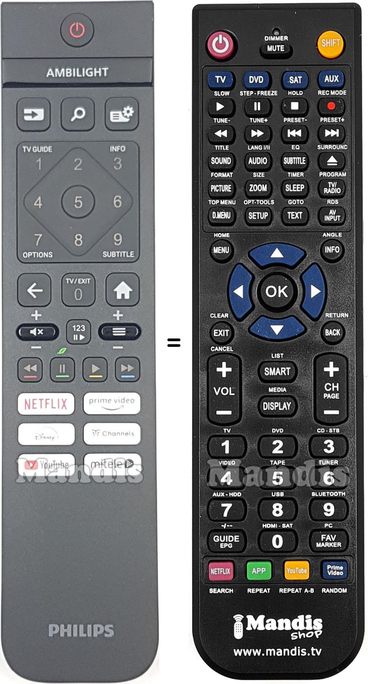 Telecomando equivalente Philips 398GR10BEPHNS000CR