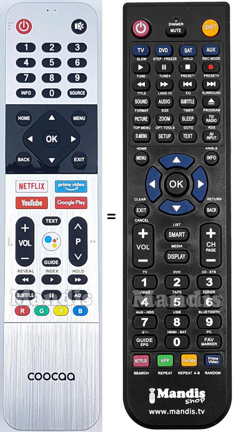 Replacement remote control COOCAA 55S8M