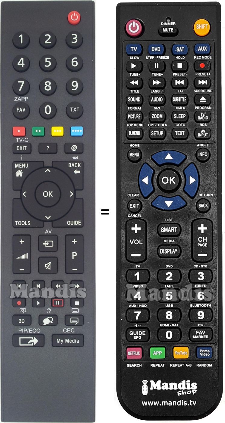 Replacement remote control Phocus MHS187R