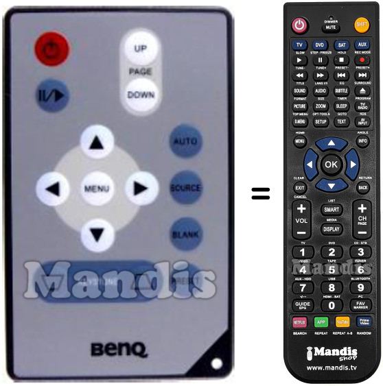 Replacement remote control Benq PB6110