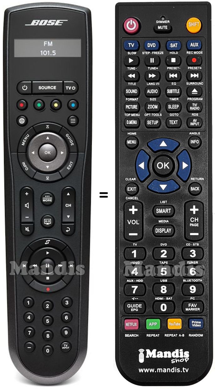 Replacement remote control BOSE LIFESTYLE