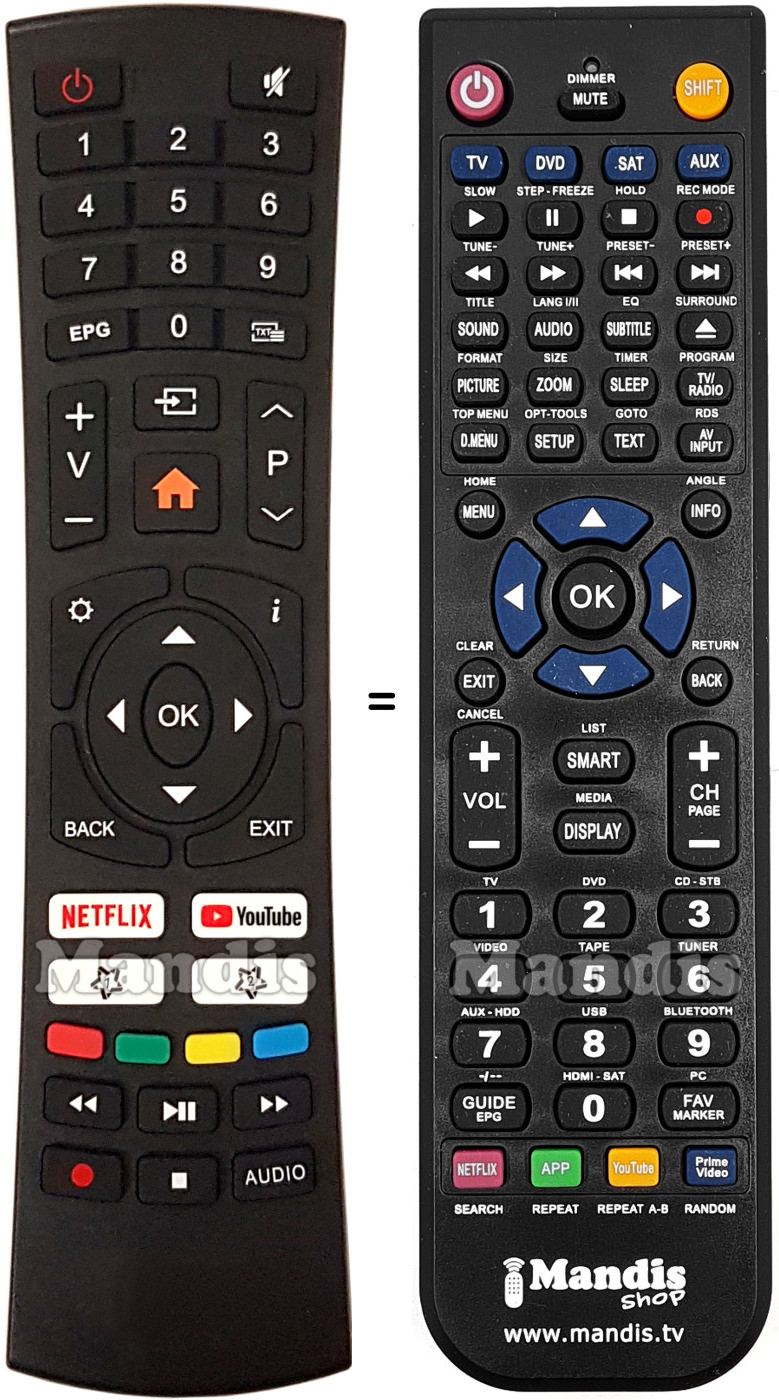 Replacement remote control Oceanic LE3282SM
