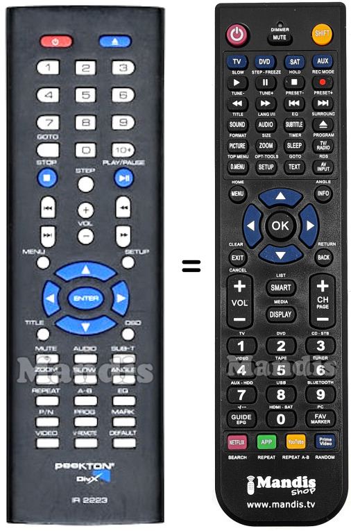 Replacement remote control PEEKTON IR2223
