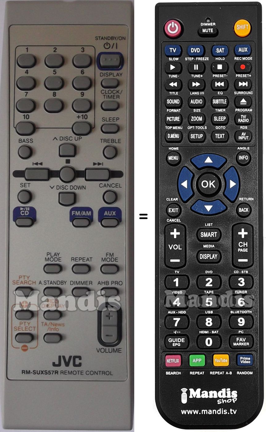 Telecomando equivalente JVC RMSUXS57R