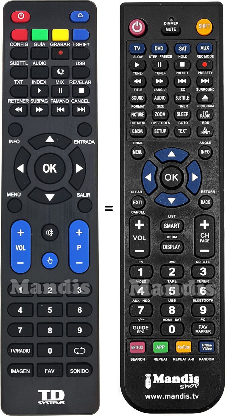 Telecomando equivalente TD Systems K50DLY8US