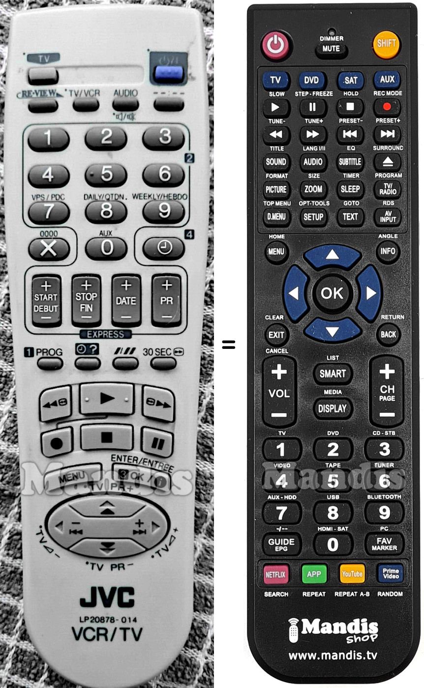 Telecomando equivalente JVC LP20878-014
