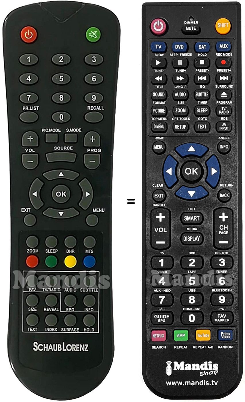 Replacement remote control Schaub Lorenz LT154-110DB2