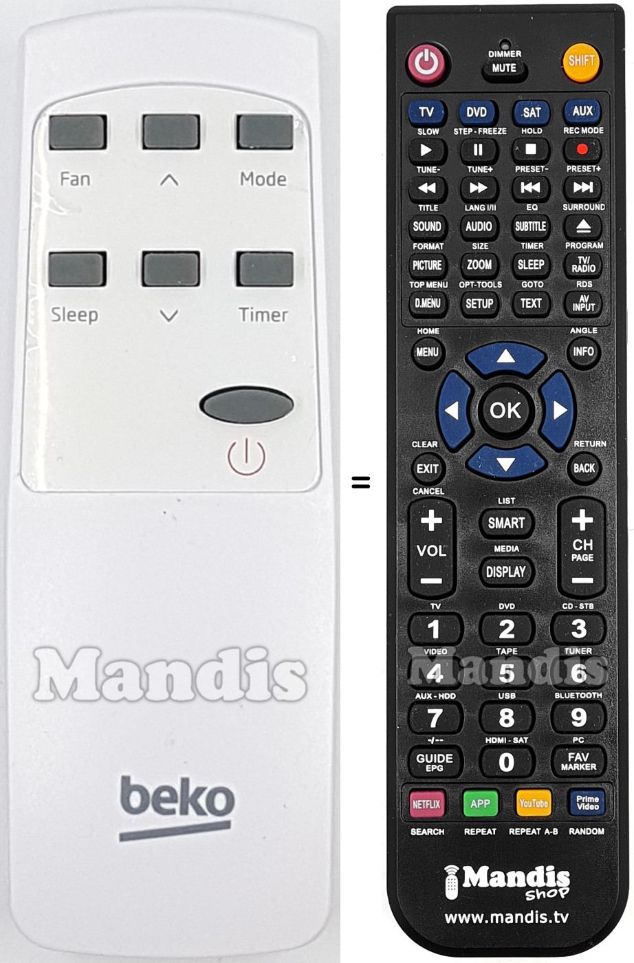Telecomando equivalente Beko 9178013993