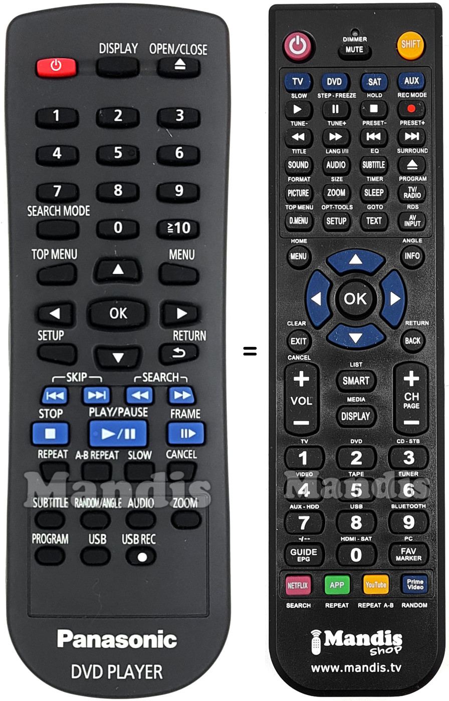 Gleichwertige Fernbedienung Panasonic N2QAYA000015