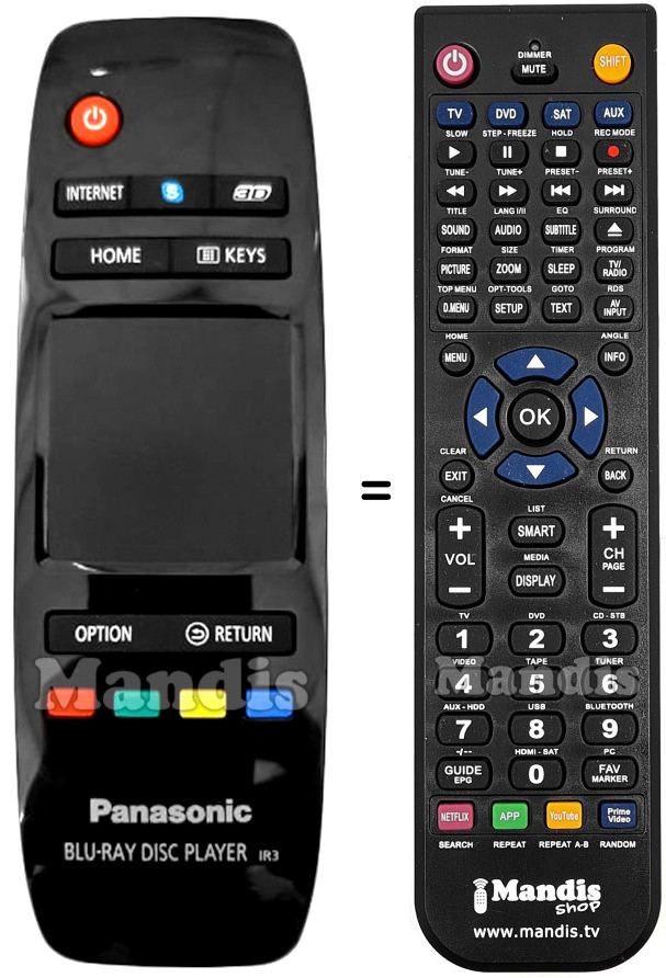 Telecomando equivalente Panasonic N2QAYB000712