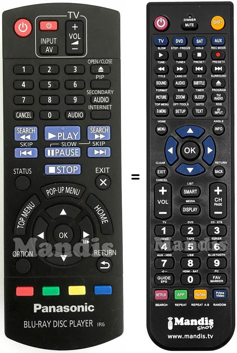 Replacement remote control Panasonic N2QAYB000956