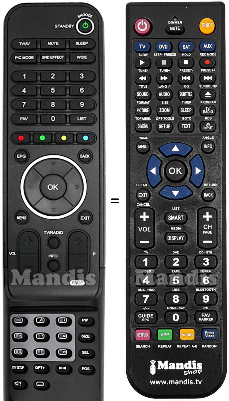 Replacement remote control Humax NR-242
