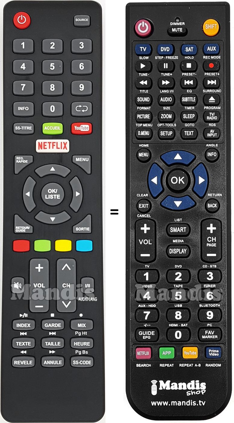 Replacement remote control Continental Edison OCEALED24SMART7