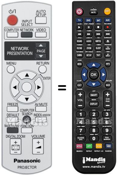 Replacement remote control Panasonic N2QAYB000436