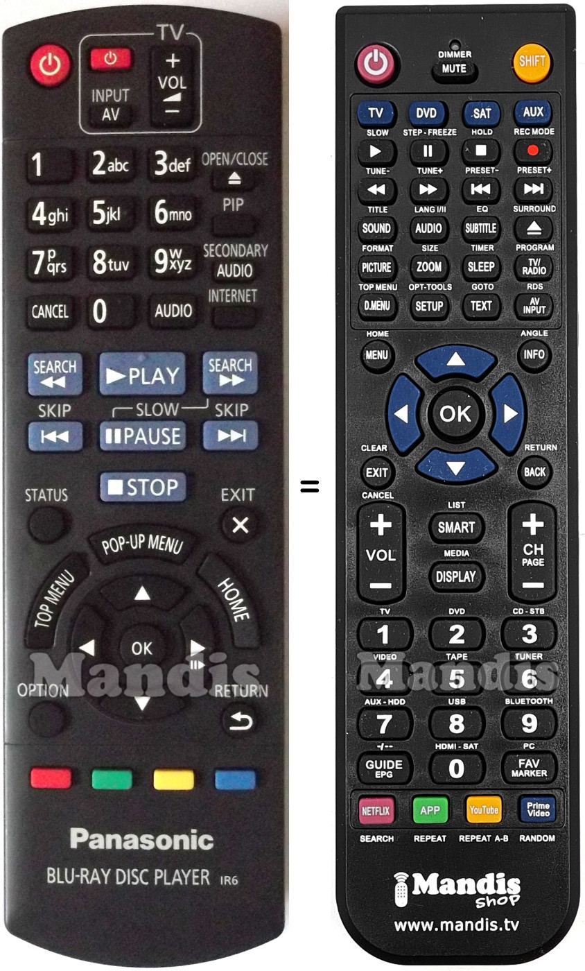 Replacement remote control Panasonic N2QAYB000880