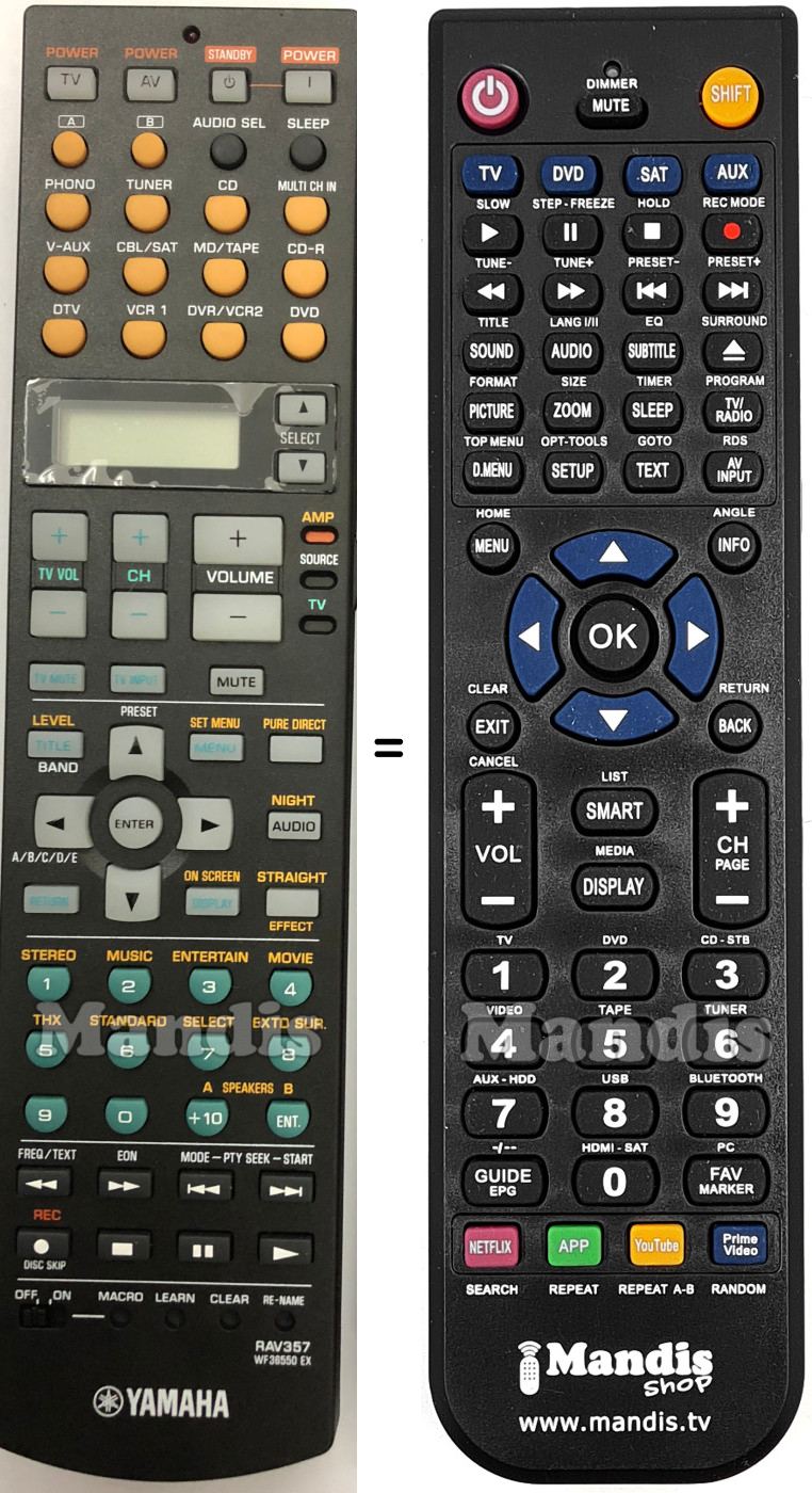 Telecomando equivalente Yamaha RAV357
