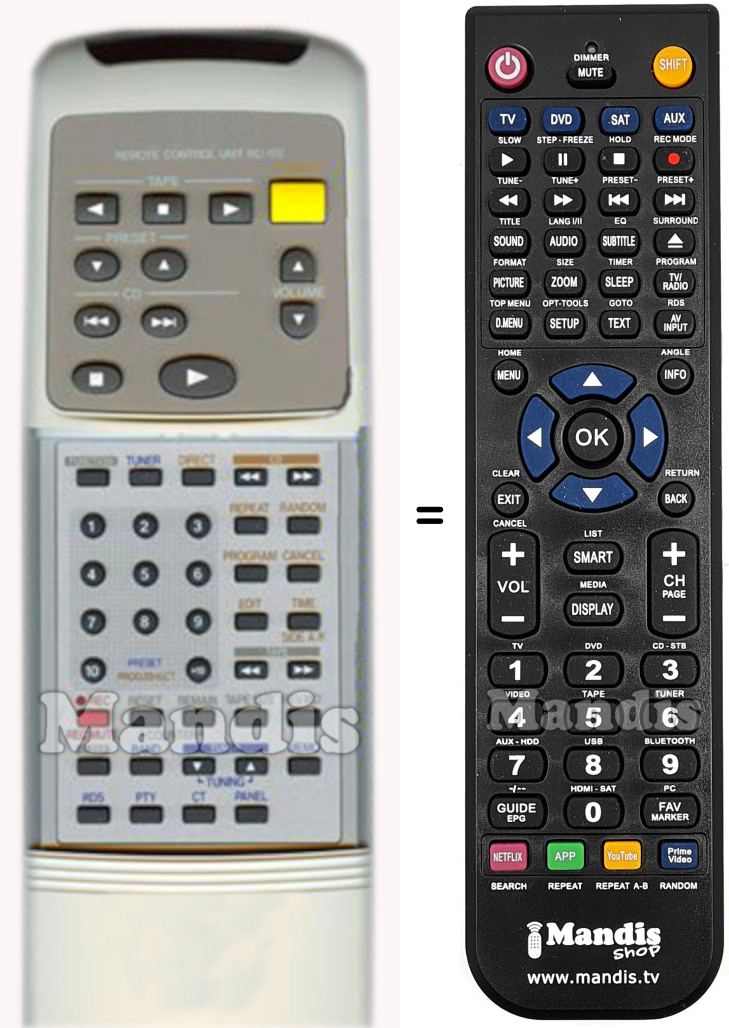 Télécommande équivalente RC-172