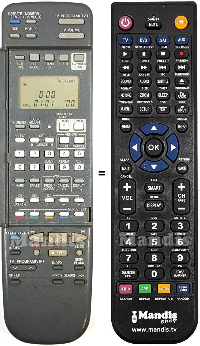 Gleichwertige Fernbedienung JVC REMCON2126