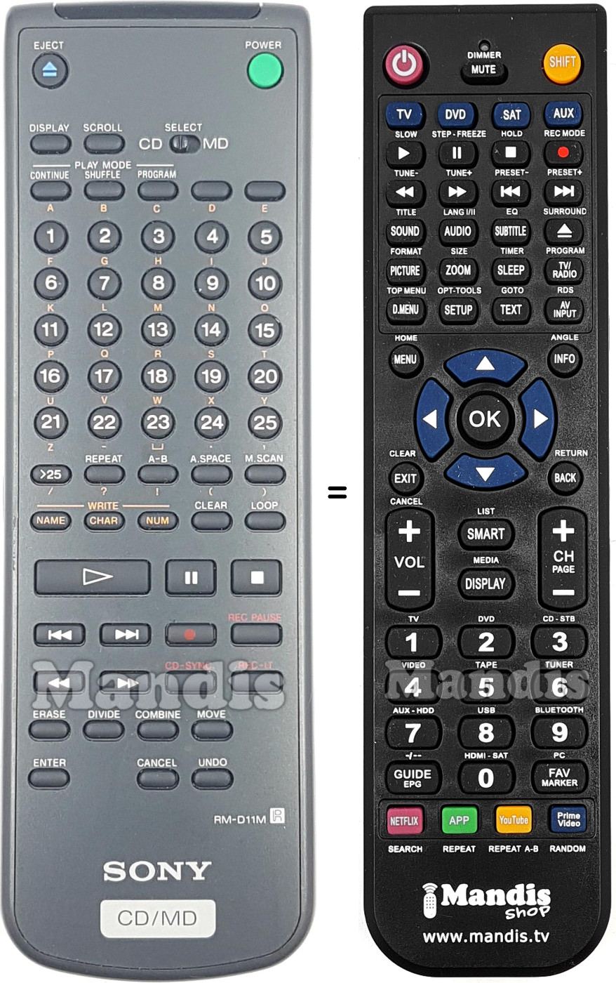 Telecomando equivalente RM-D11M