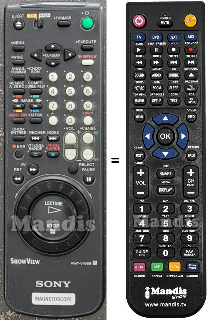 Telecomando equivalente RMT-V196B