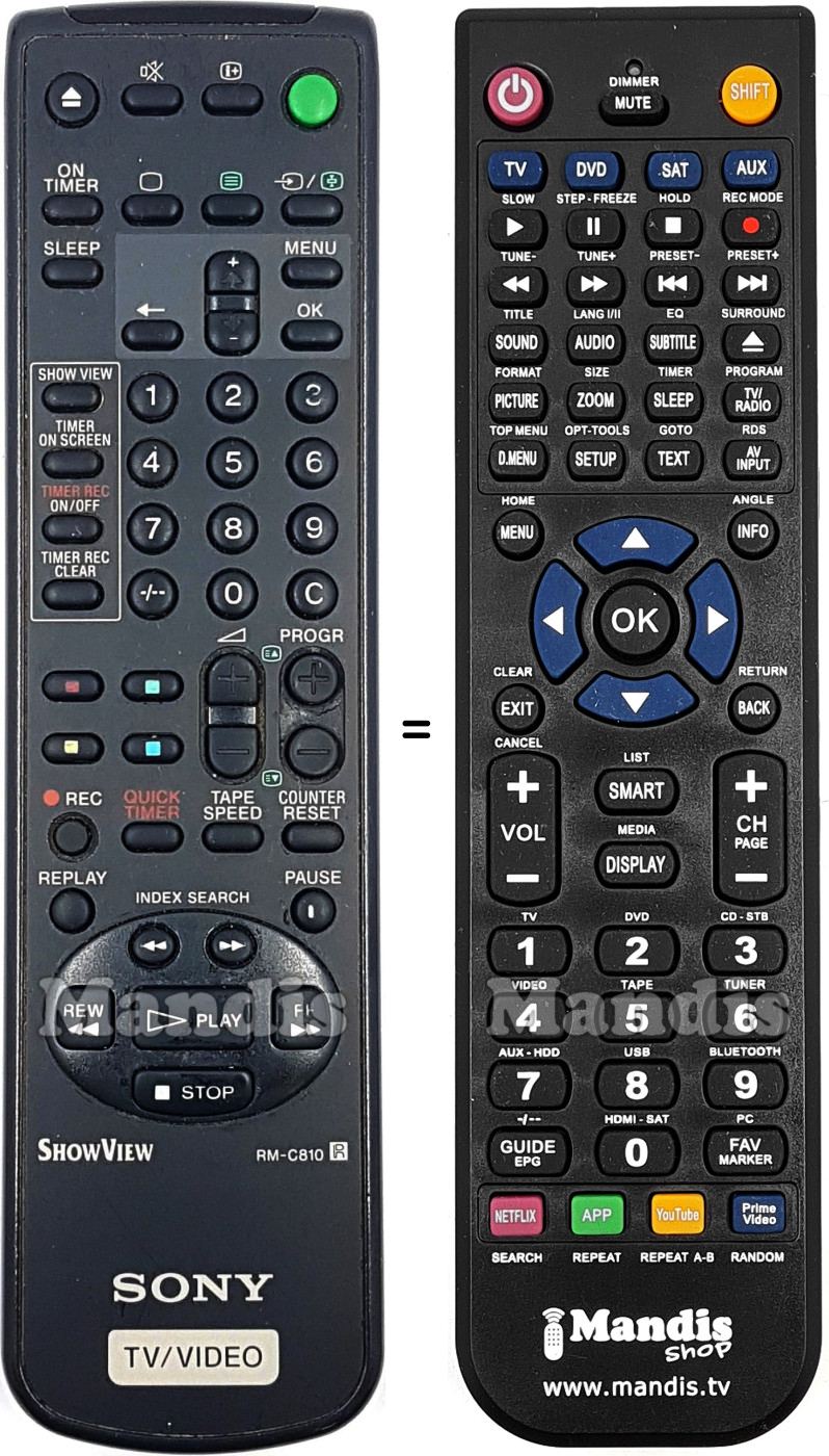 Replacement remote control RM-C 810