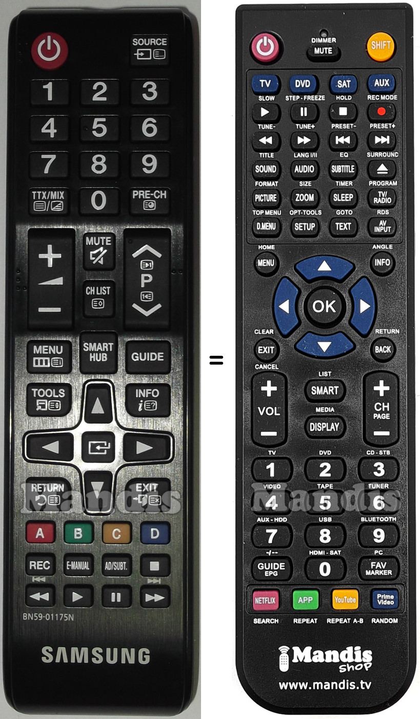 Télécommande équivalente Samsung BN59-01175N