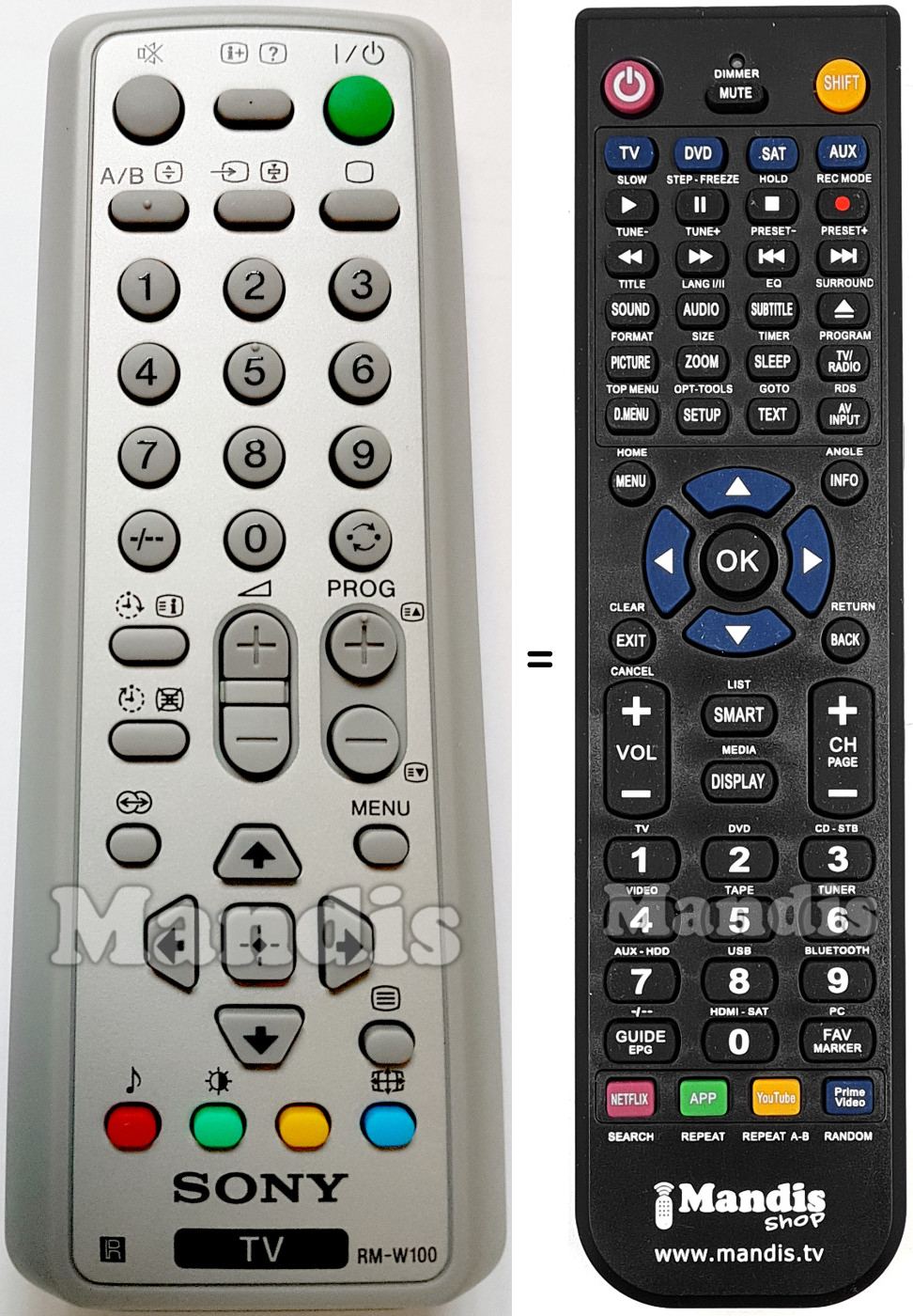 Replacement remote control Sony RM-W100