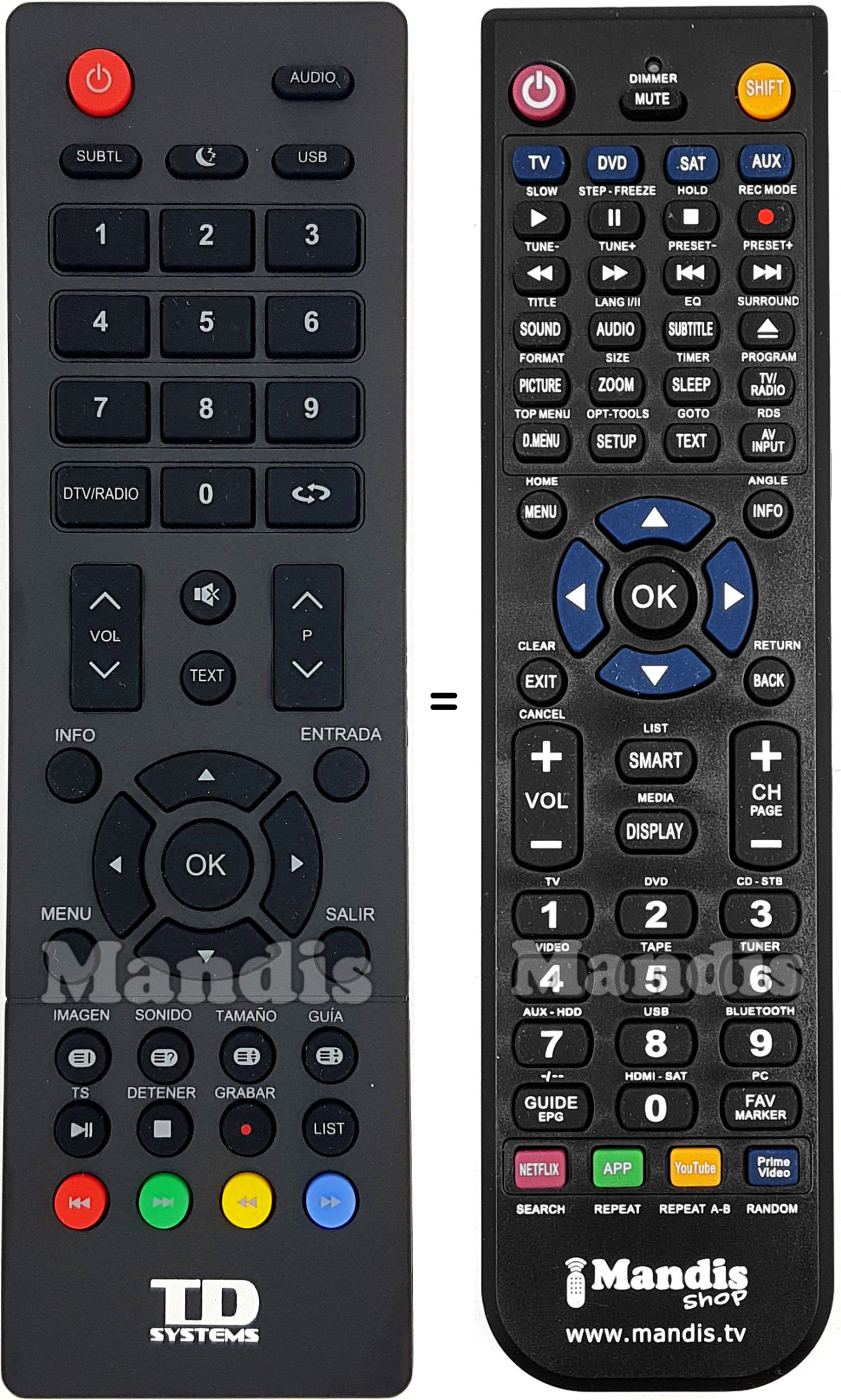 Télécommande équivalente TDSYS001