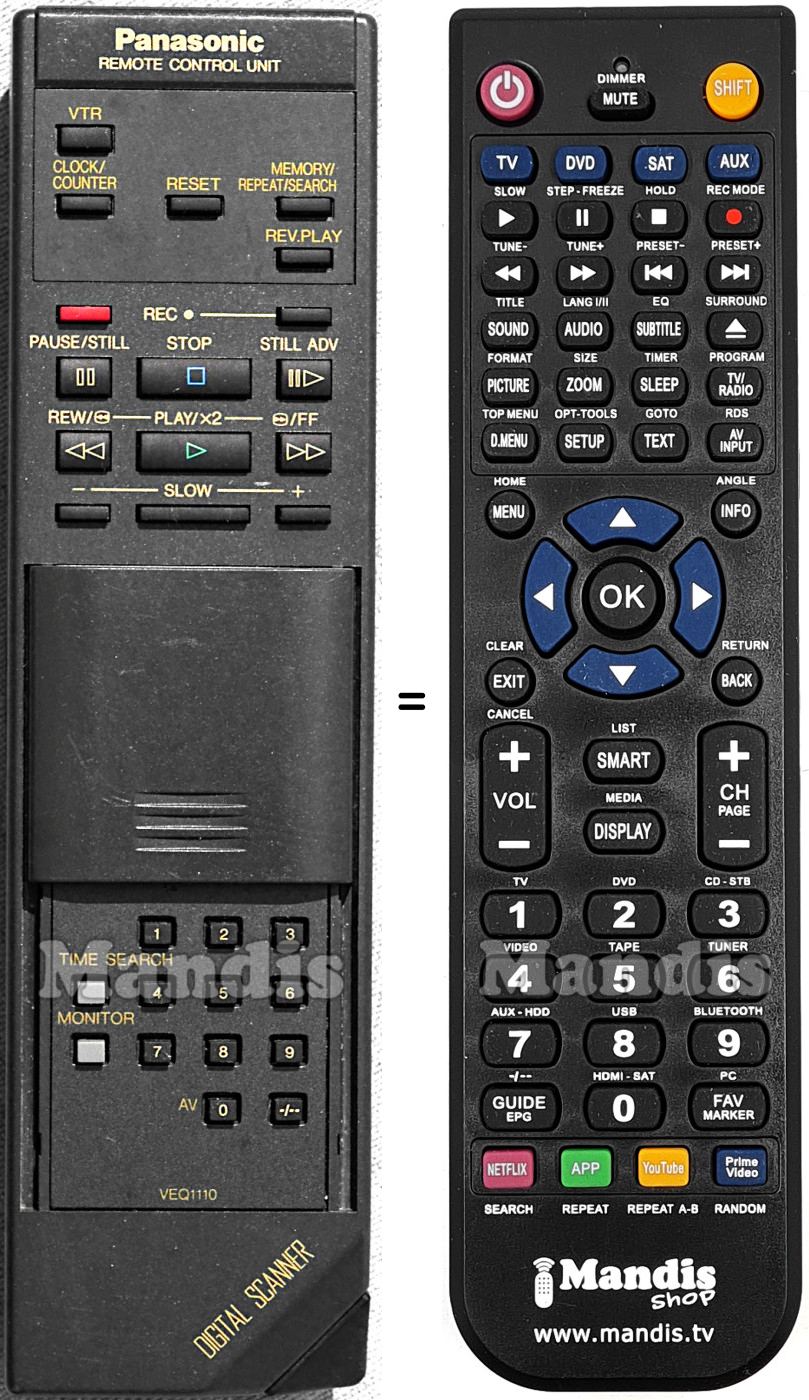 Telecomando equivalente Panasonic VEQ1110