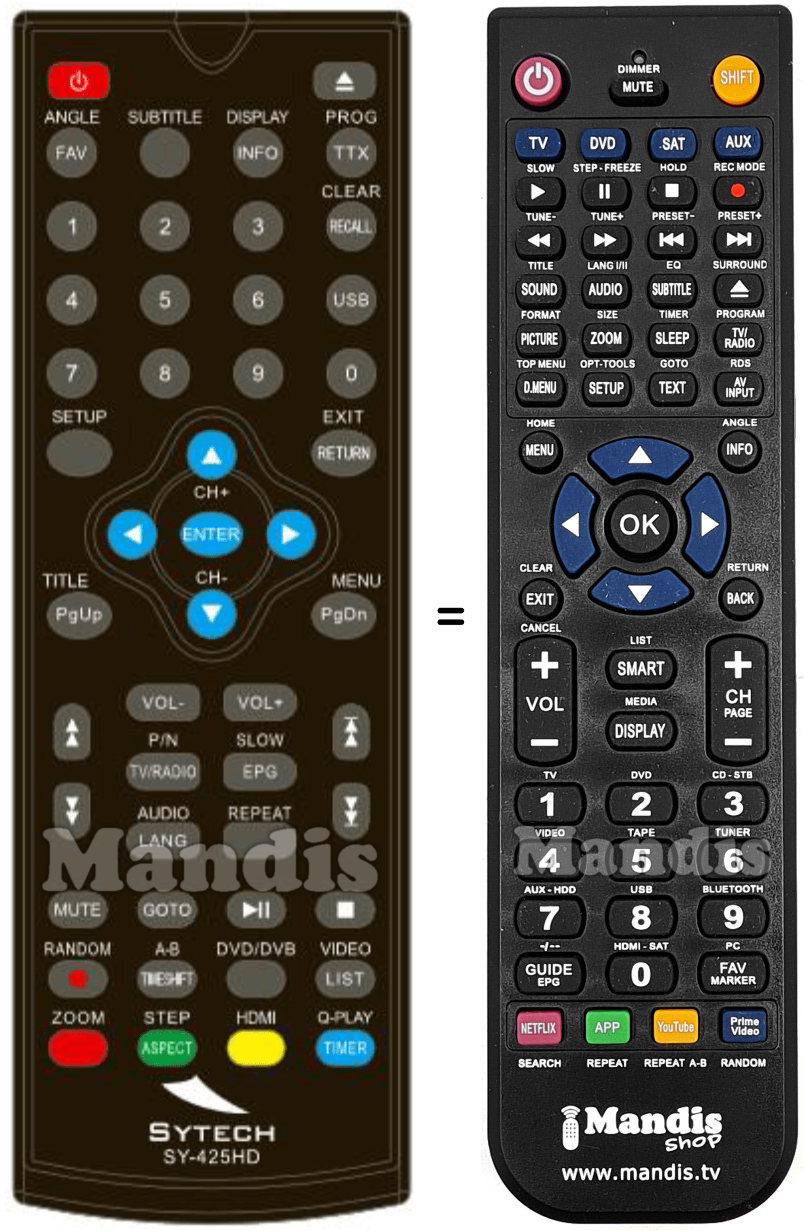 Telecomando equivalente SYTECH SY-425HD