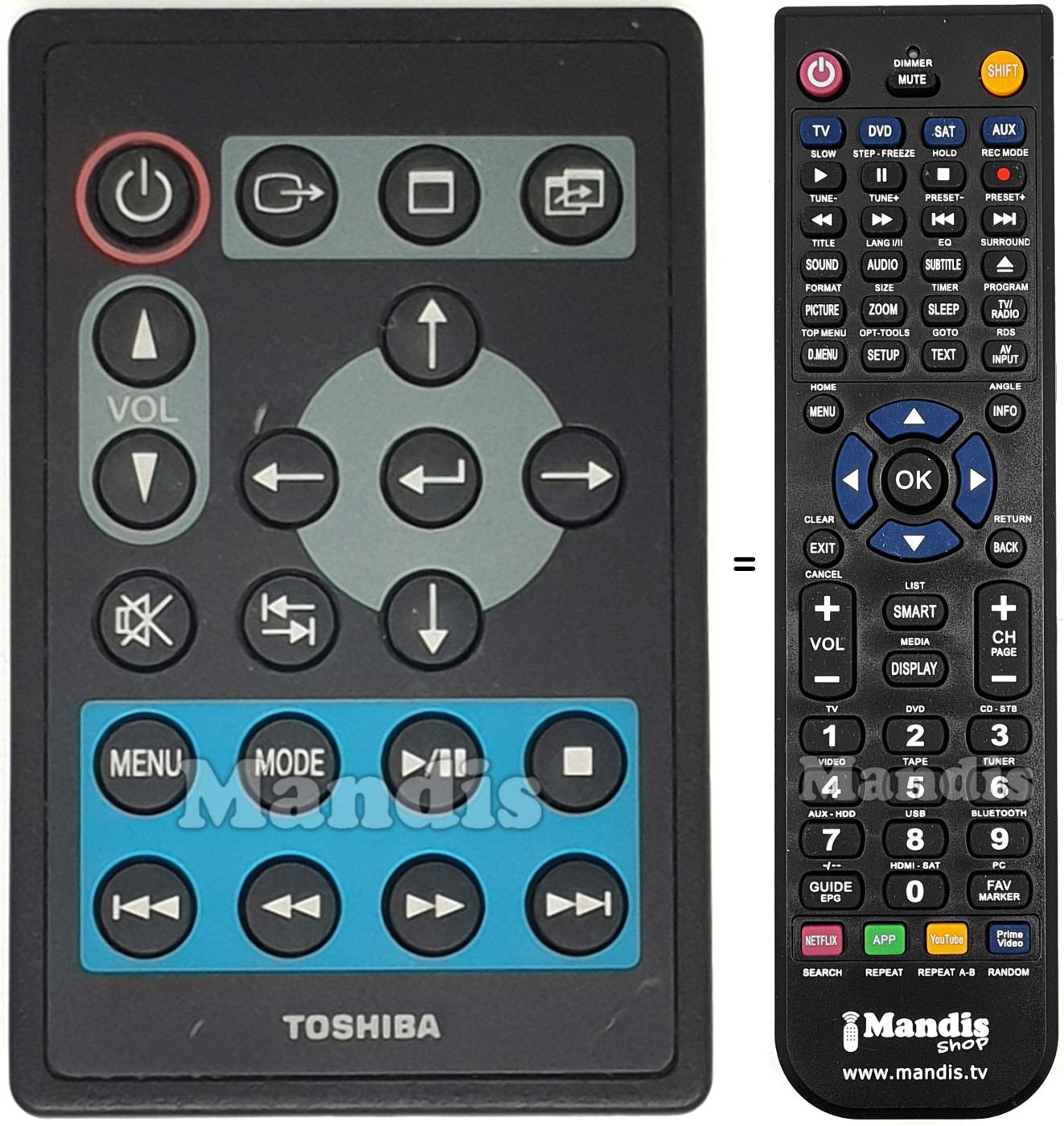 Telecomando equivalente TOS001