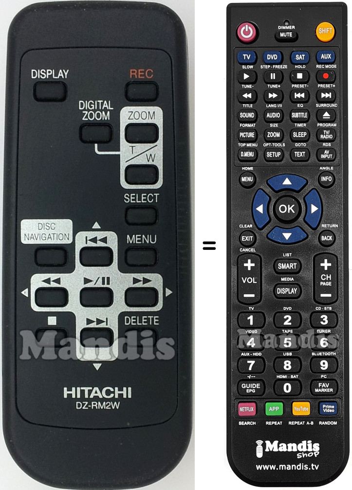 Replacement remote control DZ-RM2W