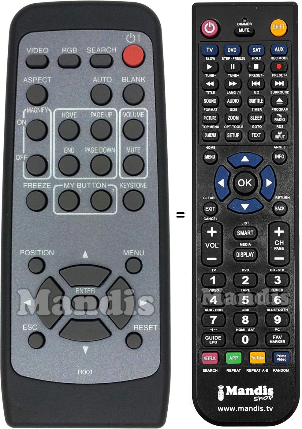 Replacement remote control Hitachi HL02221