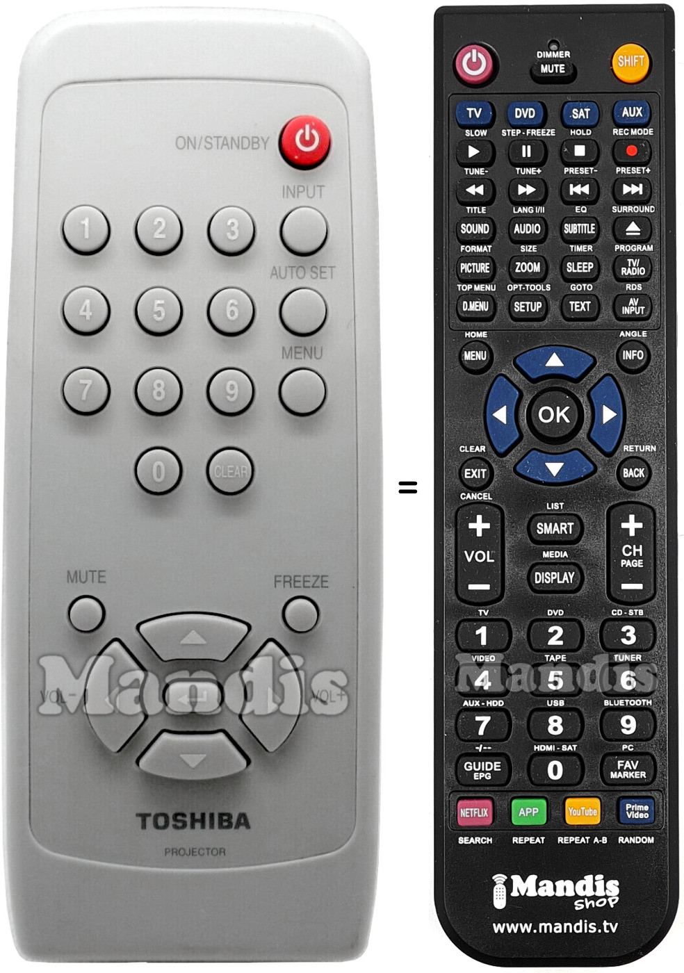 Telecomando equivalente Toshiba 23587911