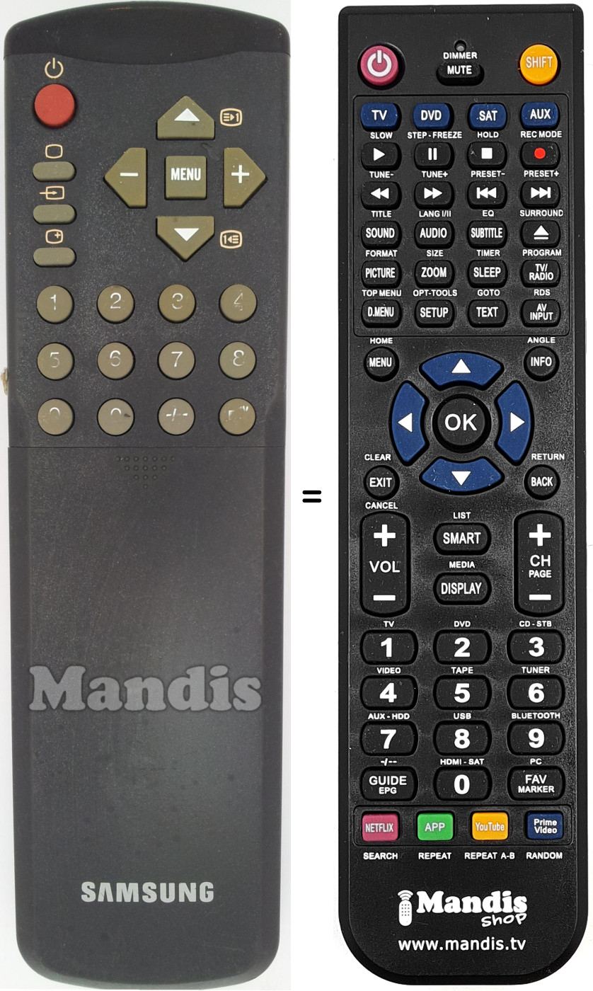 Telecomando equivalente Samsung 3F14-00037-041
