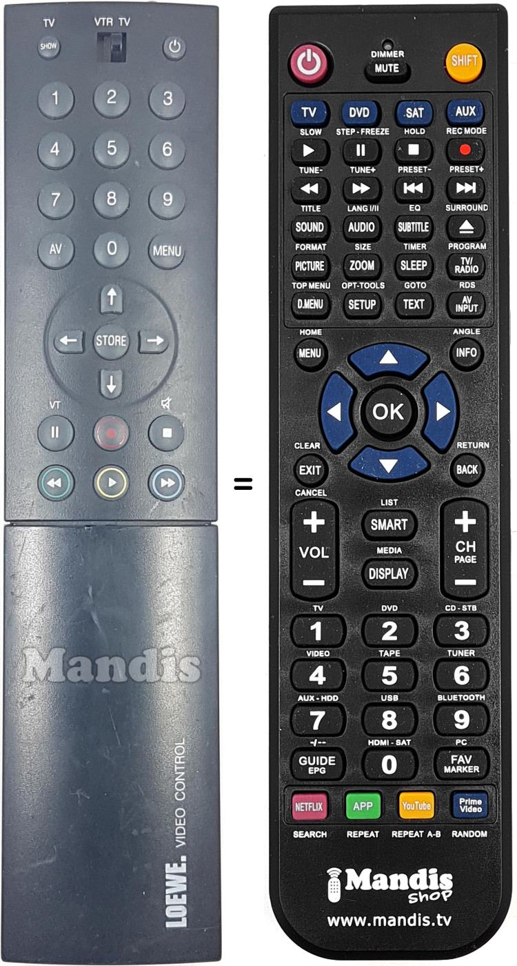 Replacement remote control 55520052