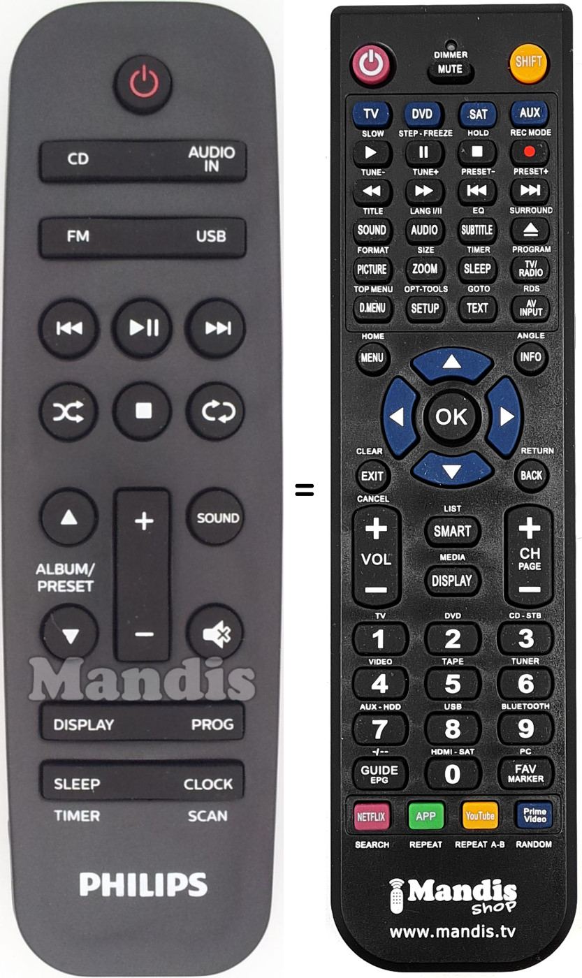 Télécommande équivalente 996580009857