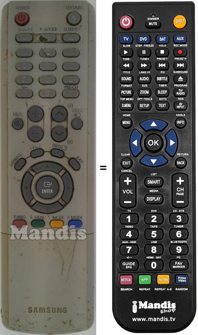 Telecomando equivalente Samsung AA 59-00326 A
