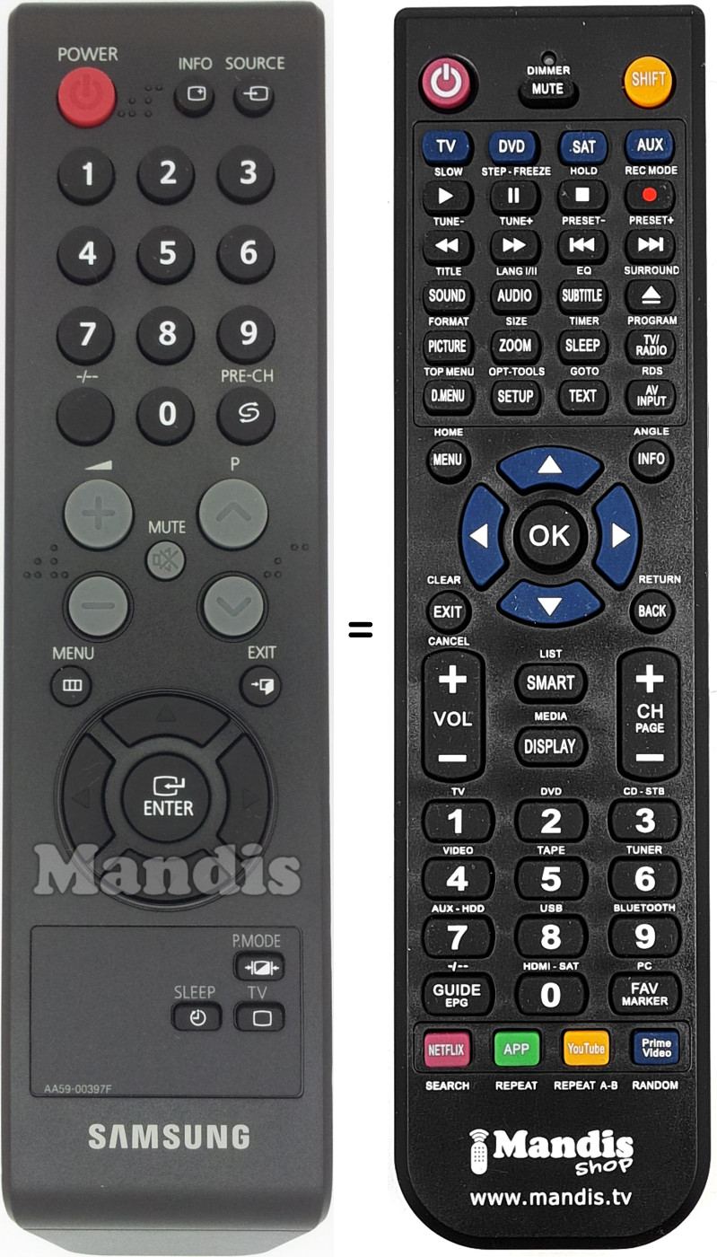 Telecomando equivalente AA59-00397F