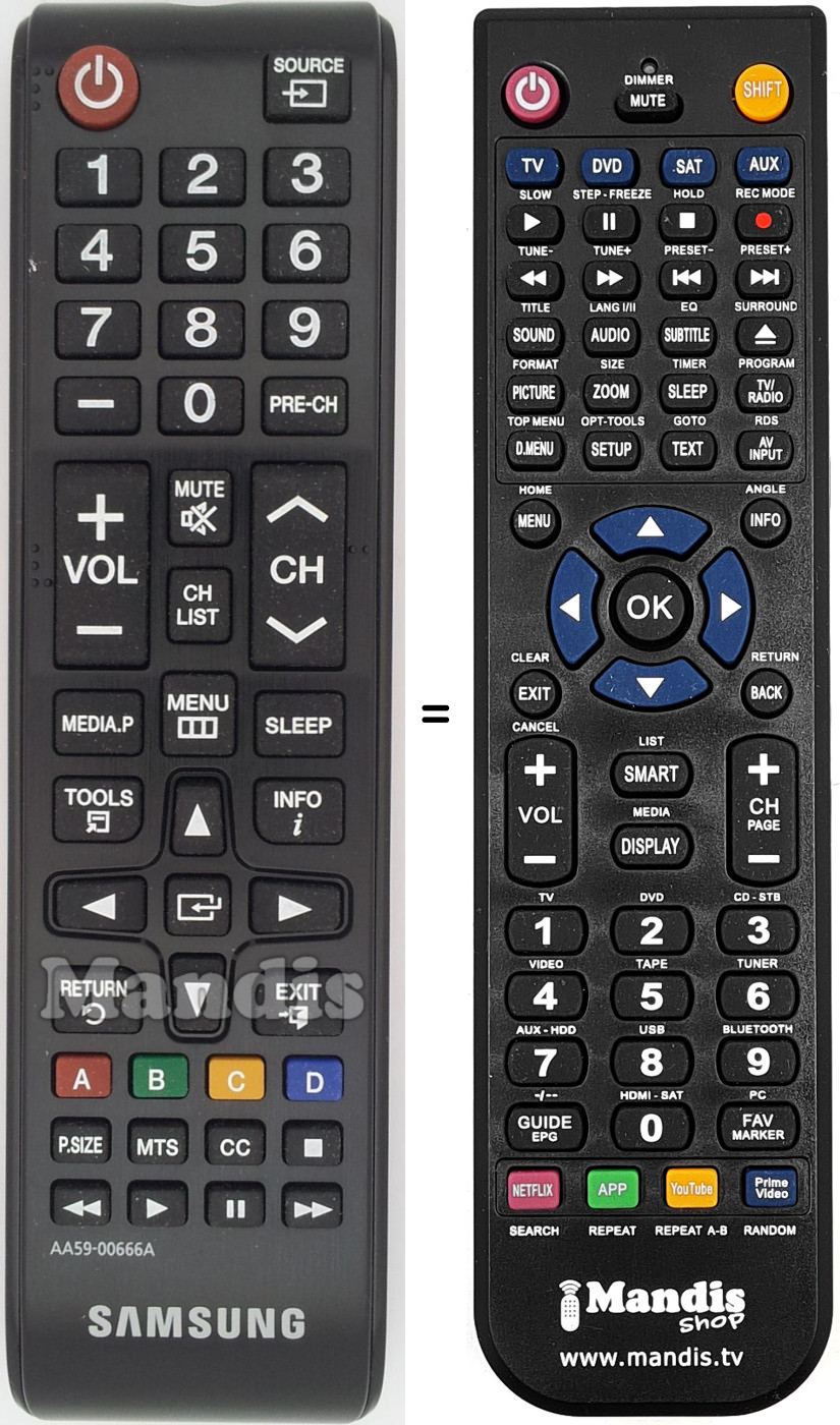 Telecomando equivalente AA59-00666A