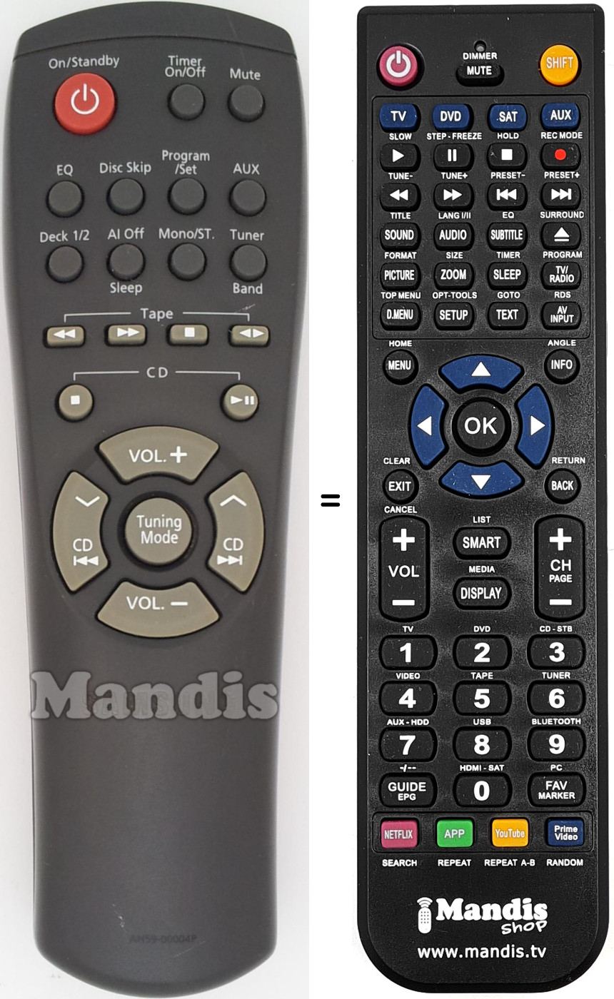 Telecomando equivalente Samsung AH59-00004 P