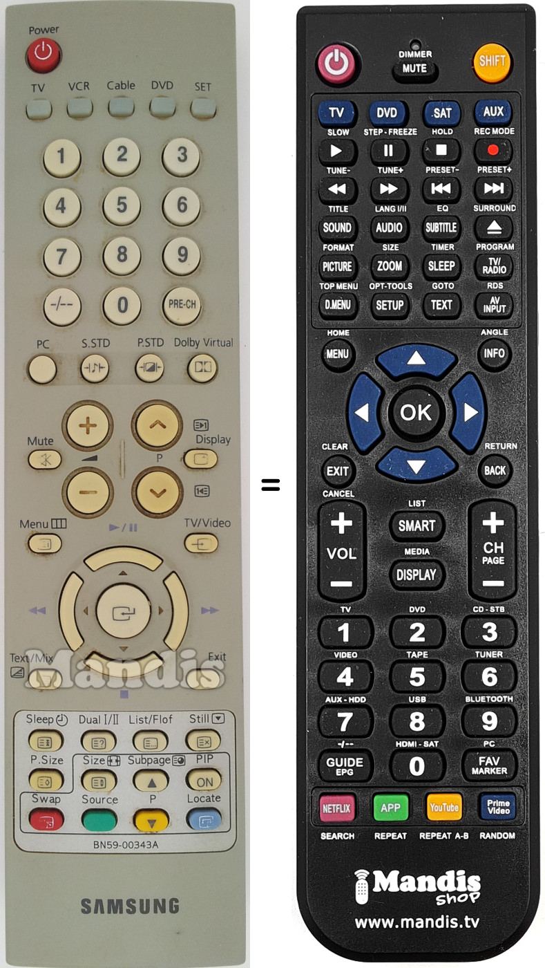 Telecomando equivalente Samsung BN59-00343A