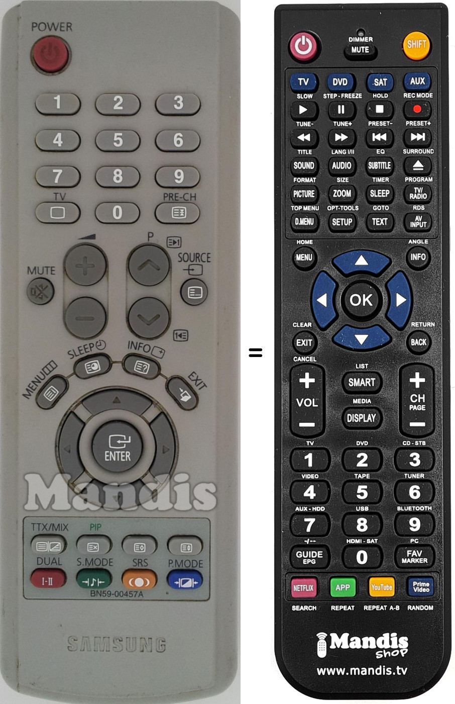 Telecomando equivalente Samsung BN59-00457 A