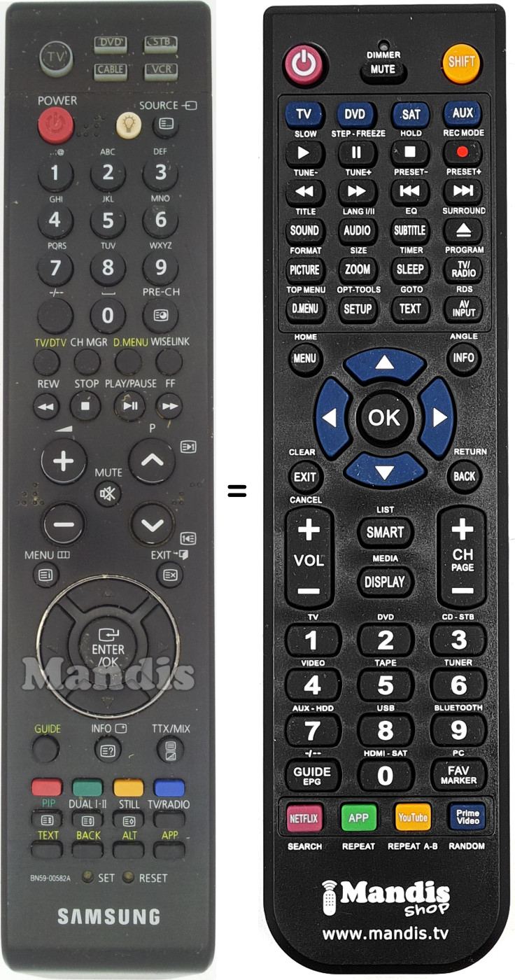 Telecomando equivalente Samsung BN59-00582A