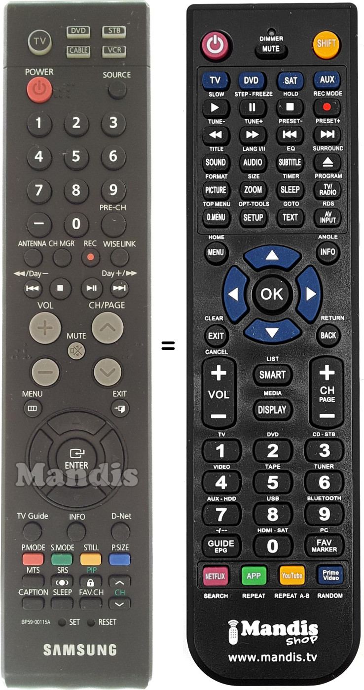 Telecomando equivalente BP59-00115A
